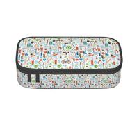 Unkhtt The Nature Wildlands - Astuccio con stampa di attività per studenti, 20 x 5 x 9,4 cm, astuccio per scuola, ufficio, viaggio, Nero , Taglia unica