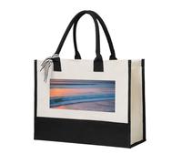 Unkhtt Tramonto Spiaggia Stampa Donne Canvas Tote Bag Regalo Grande Capacità Per Viaggi Scuola Ufficio Shopping Bags