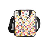 Unkhtt Triangolo Stampa Geometrica Trasparente Lunch Bag Contenitore di Cibo Pasto Portatile per Scuola Lavoro Viaggi Bento Box