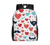 Unkhtt Zainetto unisex alla moda per la festa del papà, con stampa di amore e papà, grande capacità, per lavoro, viaggi, campeggio, avventure all'aria aperta