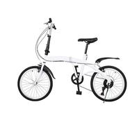 unkonwcy Bicicletta pieghevole pieghevole da campeggio, per adulti, colore bianco, da donna, per bambini, da città, con volano di posizionamento, telaio in acciaio al carbonio, 20 pollici, 6 marce