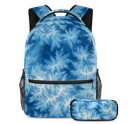 Unleash Creativity, zaino con astuccio per ragazzi e ragazze, set da 2 pezzi, colore viola tie dye, Multicolore#03, B：29.4x20x40cm P：19x7.5x3.8cm, Zaini Daypack