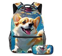 Unleash Creativity, zaino con astuccio per ragazzi e ragazze, set da 2 pezzi, motivo festa del lavoro, Multicolore#08, B:29.4x20x40cm P:19x7.5x3.8cm, Zaini Daypack