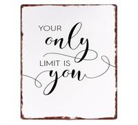 Unleash Potential Vintage Metal Plaque 12x8 Inch | Versatile mounting on door wall shelf cabinet