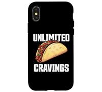 Unlimited Cravings Taco Lover for Lunch Supper Funny Custodia per iPhone X/XS