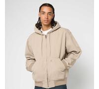 Unlined Canvas Hooded Bomber Beige S
