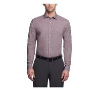 Unlisted by Kenneth Cole Slim Fit Check Spread Collar Dress Shirt Camicia da Cerimonia, Borgogna, 41 cm-42 cm Collo 86 cm-89 cm Manica Uomo