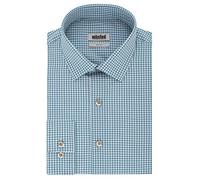 Unlisted by Kenneth Cole Slim Fit Check Spread Collar Dress Shirt Camicia Elegante, Lagoon, 38 cm-39 cm Collo 81 cm-84 cm Manica Uomo