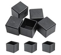 Unlorspy 20 tappi terminali in gomma nera, 25 x 25 mm, quadrati in plastica per mobili, gambe in gomma, protezioni per pavimenti e sedie (quadrati)