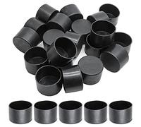 Unlorspy 20 tappi terminali in gomma nera, diametro 40 mm rotondi in plastica per mobili e sedie, piedini in gomma, per gambe da scrivania (rotondi)