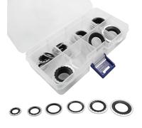 Unlorspy 30 guarnizioni per compressore del sistema A/C, 6 misure, affidabili, kit di guarnizioni per compressore dell'aria condizionata (nero, 5 pezzi/dimensione)