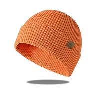 UNNESTAR Berretto invernale in pile, da uomo, con teschio, caldo e morbido, Colore: arancione., Taglia unica