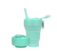 UNNESTAR Tazza da campeggio pieghevole con cannuccia in silicone pieghevole tazza da caffè sport bottiglia portatile viaggio outdoor auto 600 ml