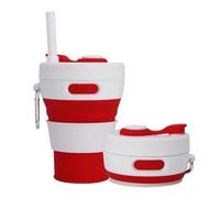 UNNESTAR Tazza da campeggio pieghevole con paglia in silicone pieghevole tazza di caffè bottiglia d'acqua portatile da viaggio auto all'aperto 450ml