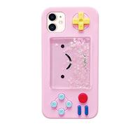UnnFiko Squishy - Custodia 3D a forma di gioco a forma di cartone animato compatibile con iPhone 12, Creative Liquid Stars Funny Play Case Cover protettiva in gomma morbida (rosa, iPhone 12)
