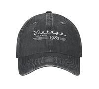 UnniQ Berretto da Baseball Hip Hop Cappello da Sole Berretto da Baseball Vintage Cappello Snapback Vintage 1982 Cappellino Estivo Cappellino Cappello in Cotone Lavato Vintage per Uomo Donna