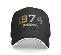 UnniQ Berretto da Baseball Hip Hop Cappello da Sole Punk Vintage Nato nel 1974 Berretto da Baseball Uomo Donna Cappello da papà Traspirante Performance Regalo di Compleanno per Uomo Donna