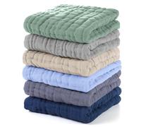 Unnivoll Panni in mussola per bambini, 100% cotone, quadrati, per neonati, ragazzi, ragazze, grandi, 30 x 30 cm, extra morbidi e assorbenti, confezione da 6, multicolore