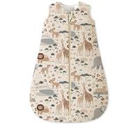 Unnivoll Sacco a Pelo per Bambino 1,5 Tog 18-36 Mesi Sacco per Dormire in Cotone per Neonati con Chiusura a Due Vie, Coperta Indossabile con Zip per Neonato, Bambino e Bambina, Motivo Elefante Colore