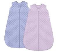 Unnivoll Sacco Nanna Invernale 12-18 Mesi con Pois in Peluche, 1,5 Tog Sacco Nanna Neonato per Bambini Ragazze e Ragazzi, Confezione da 2 Pezzi Viola taro