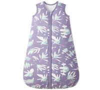 Unnivoll Sacco nanna per neonati, 2,5 Tog, 0-6 mesi, 100% cotone, invernale, con cerniera a 2 vie, trapuntato, sacco nanna per neonati Newbron con foglie viola