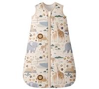 Unnivoll Sacco nanna per neonati, 2,5 Tog, 0-6 mesi, 100% cotone, invernale, trapuntato, cerniera a 2 vie, caldo e morbido, albicocca zebrata