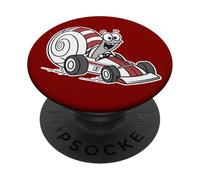 uno, carino, lumaca, è, guida, uno, macchina da corsa, corsa, lumaca PopSockets PopGrip Adesivo