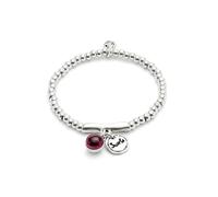 UNO de 50 | Bracciale con parola fortunata e vetro di Murano viola | taglia M | placcato argento sterling | gioiello artigianale | Made in Italy, Mediano, Vetro di murano, Nessuna pietra preziosa
