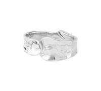 Uno de 50 Bracciale rigido placcato argento con design a onde sovrapposte creative