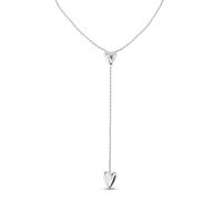 Uno de 50 Catenina in lega di metallo, placcata in argento Sterling, Due cuori regolabili, Gioielli fatti a mano, Design originale