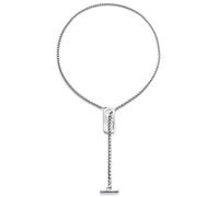 Uno de 50 Catenina lunga placcata argento Sterling e figura centrale, con terminazione a forma di tubo orizzo