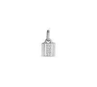 Uno de 50 Charm lucchetto placcato argento Sterling con lettera E di topazi