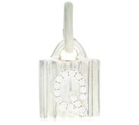 Uno de 50 Charm lucchetto placcato argento Sterling con lettera Q di topazi