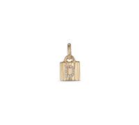 Uno de 50 Charm lucchetto placcato oro 18k con lettera D di topazi