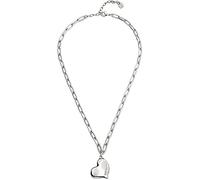 Uno de 50 Collana corta, Catena, Metalli in lega, Placcato in argento Sterling, Maglie medie, Cuore medio, Gioielli artigianali