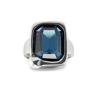 UNOde50 Anello in lega placcato in argento Sterling, vetro sfaccettato, Gioielli fatti a mano, Design creativo