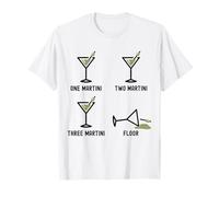 Uno Due Tre Martini Piano Divertente Cocktail Happy Hour Maglietta