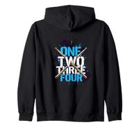 Uno Due Tre Quattro Battitore Ritmo Musica Battito Felpa con Cappuccio