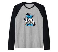 Uno Due Tre Quattro Battitore Ritmo Musica Battito Maglia con Maniche Raglan