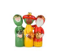Alessi Uno, Due, Tre Re Magi Statuina, Porcellana, Decorata a Mano, Multicolore, 6.5 x 14.5 x 14.5