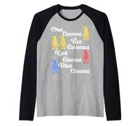 Uno Gnomo con Due gnomi Rosso e Blu con Citazione Divertente Maglia con Maniche Raglan