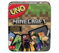 UNO Minecraft Gioco di Carte con Scatola in Metallo 7 anni Mazzo ispirato al