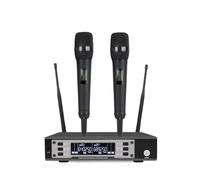 Uno O Due Microfoni Wireless UHF Di Microfono Portatile Professionale A Lunga Distanza For Canto Dal Vivo Riproduzione Chiara Del Suono(Black)