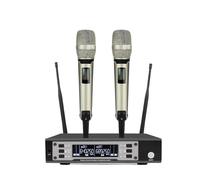 Uno O Due Microfoni Wireless UHF Di Microfono Portatile Professionale A Lunga Distanza For Canto Dal Vivo Riproduzione Chiara Del Suono(Gold)