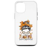 Uno psicologo scolastico grato Messy Bun autunno Ringraziamento Custodia per iPhone 12/12 Pro