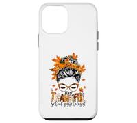 Uno psicologo scolastico grato Messy Bun autunno Ringraziamento Custodia per iPhone 12 mini