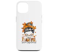 Uno psicologo scolastico grato Messy Bun autunno Ringraziamento Custodia per iPhone 13