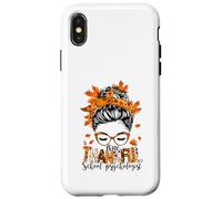 Uno psicologo scolastico grato Messy Bun autunno Ringraziamento Custodia per iPhone X/XS