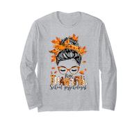 Uno Psicologo Scolastico Grato Messy Bun Autunno Ringraziamento Maglia a Manica