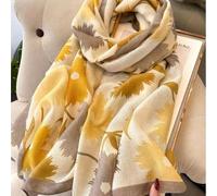 Uno scialle elegante in finta seta con motivo floreale, progettato per la primavera e l'estate, ispirato alla foresta, fresco e versatile, può essere indossato in più modi - come foulard, leggero, tra